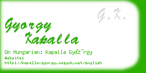 gyorgy kapalla business card